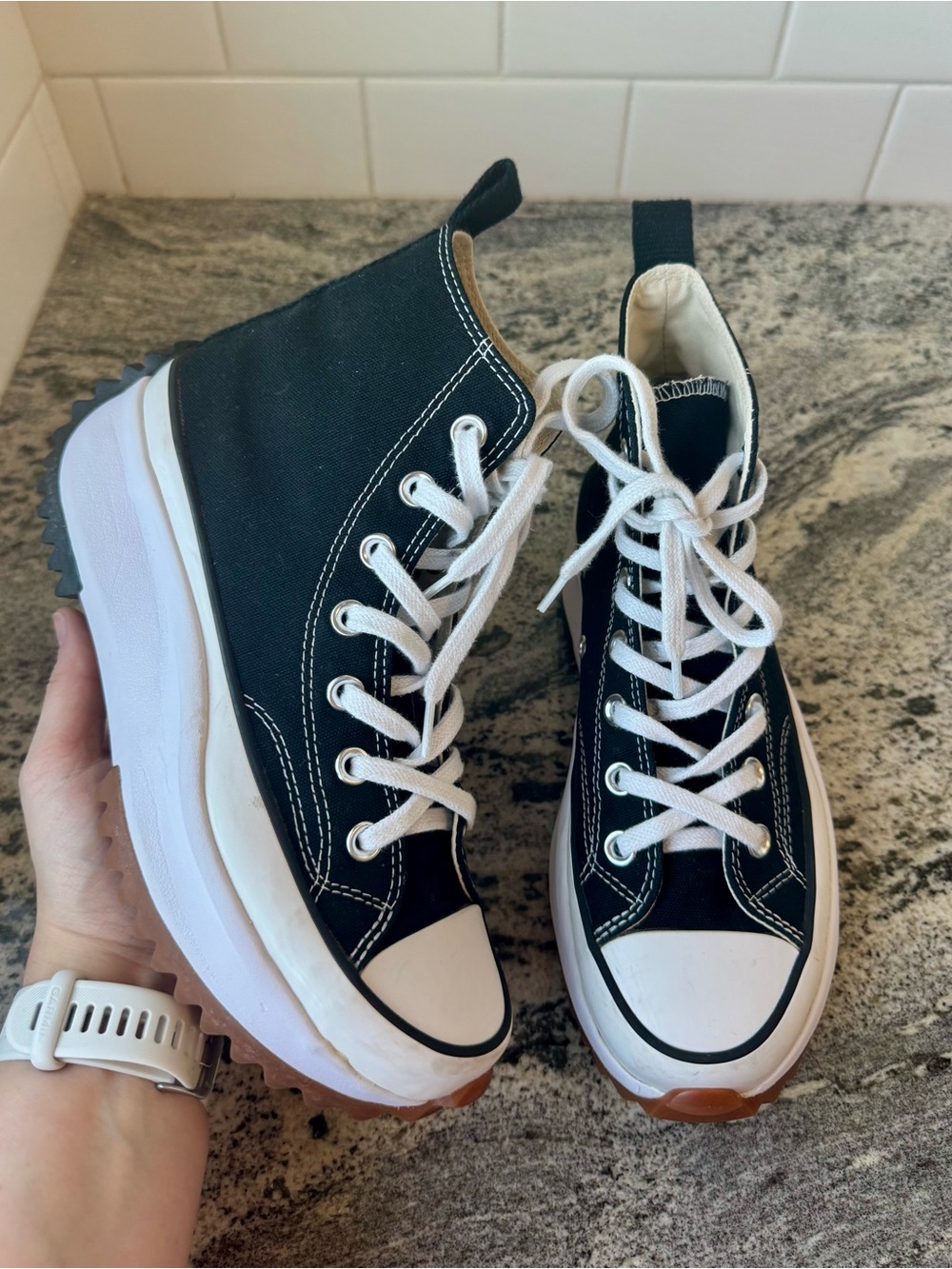 Converse Run Star Hike Black Canvas Platform. Size 7. VGUC